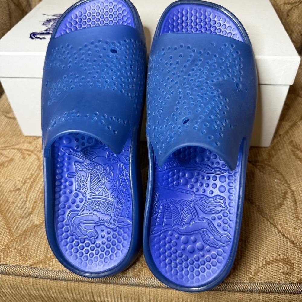 Burberry Men's "Stingray" Rubber Pool Slide Flip Flop Midnight Shoes US 8 EU 41 - Picture 7 of 9